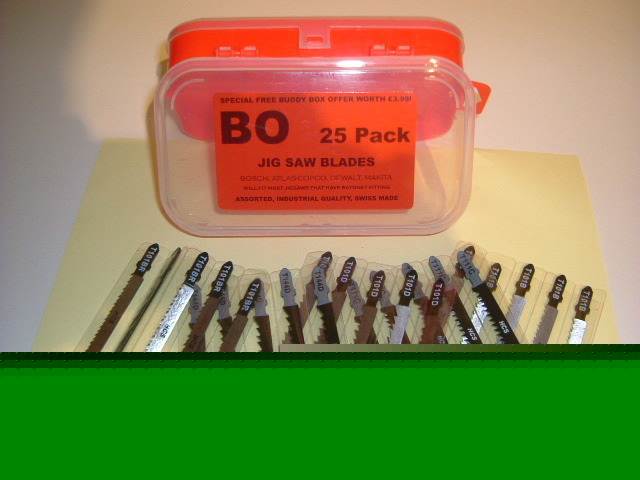25 bosch fit jigsaw blades +buddy box all types in shop