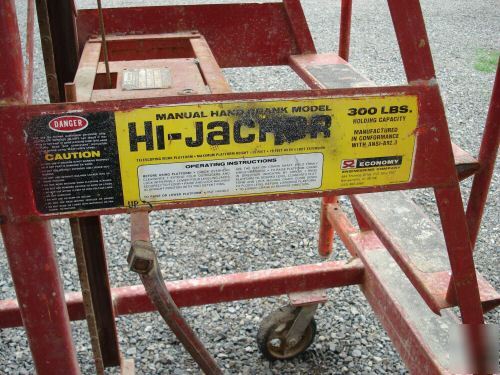 Hi-jacker man lift ladder jack crank up platform hoist