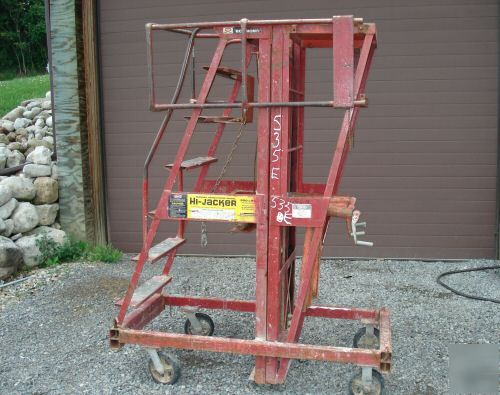 Hi-jacker man lift ladder jack crank up platform hoist