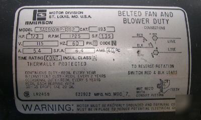 New emerson 1/3HP 115V motor split phase fan blower 