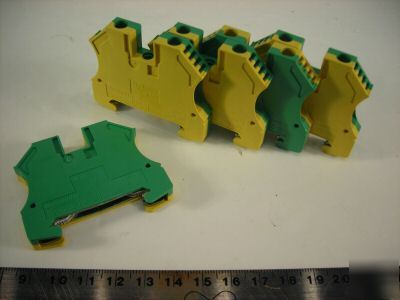 New lot of 5 weidmuller wpe 6N ground terminal blocks 