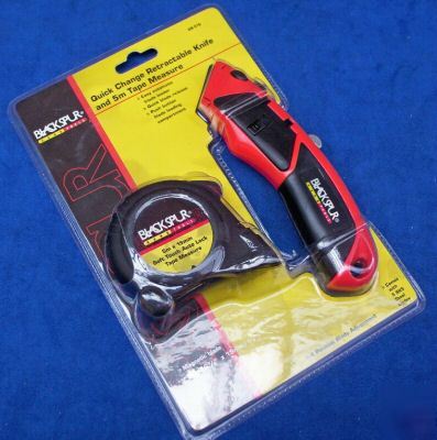 5M contractors tape measure & deluxe quick change knife