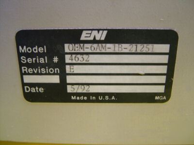 Eni 800W rf generator oem-6AM-1B-21251 13.56MHZ