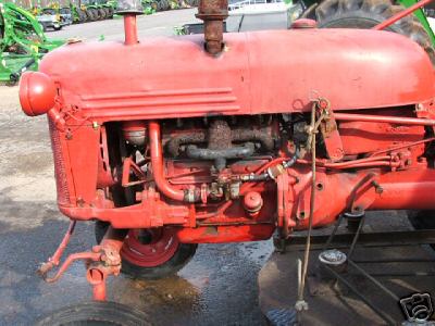 Farmall cub 2WD tractor with mowing deck