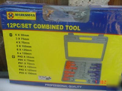 Marksman 12 piece combined screwdriver set bn in box