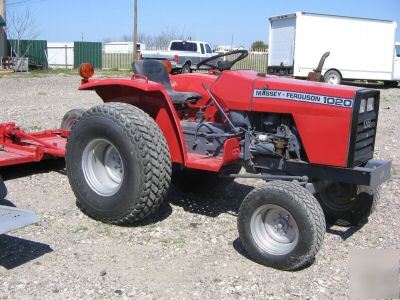 Massey ferguson 1020 tractor & drag mower, 3 cyl diesel