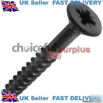 New 5MM x 40MM countersunk black woodscrews X20 * *