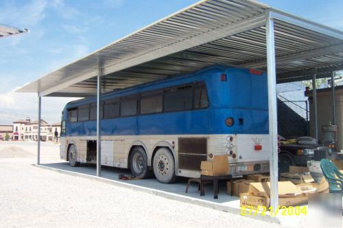 Rv canopy, steel motor home cover, horseport, hay barn