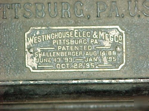 Shallenberger integrating wattmeter westinghouse 1895