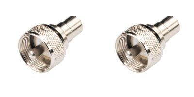 2 x PL259 uhf plug to rca socket ham cb radio