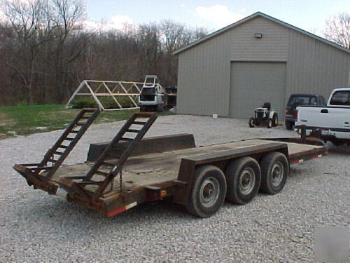 20' equipment construction trailer, bobcat, excavator