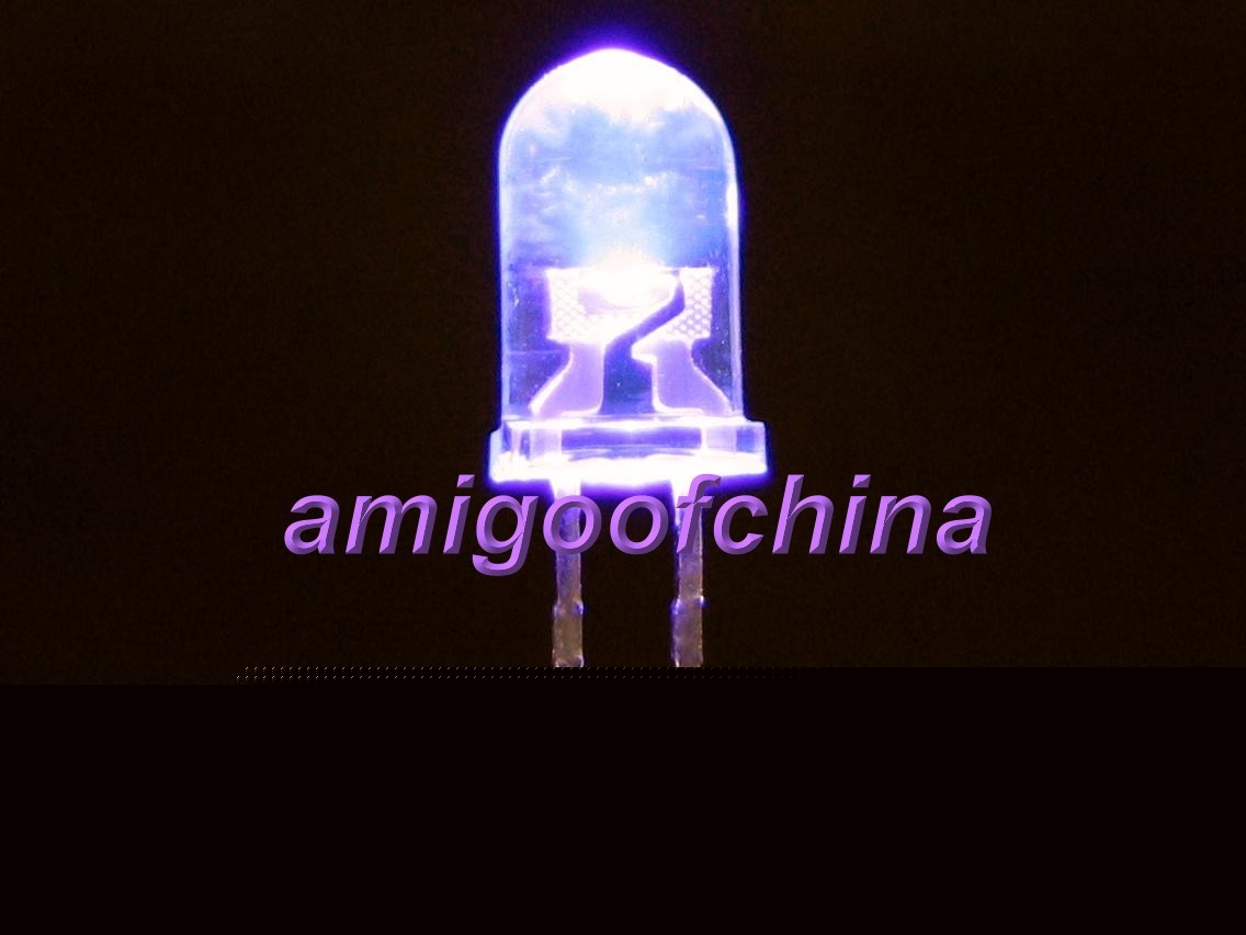 3MM 20X ultra violet uv 2000 mcd led free resistors