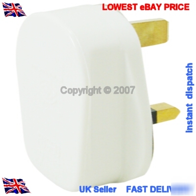 New brand jojo white fused 13A 3-pin uk plug