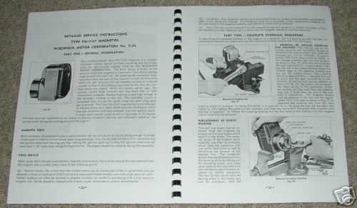 Wisconsin model aah engine inst. & parts manual -1940's