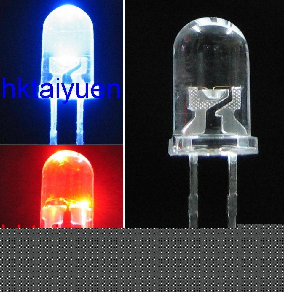 15X multi color 5MM blue/red flash led free resistors