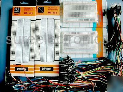 830/400 point solderless breadboard includes jumpwires