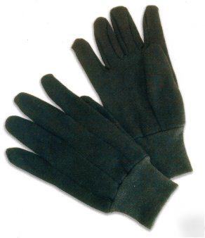Brown jersey gloves work gloves w/ knit wrist 144 pairs