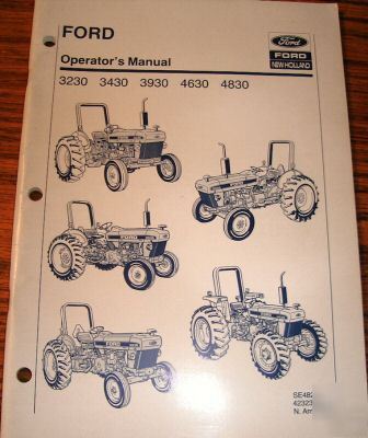 Ford 3230 3430 3930 3630 3830 tractor operator's manual