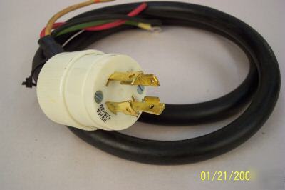 New L15-30AMP plug with 4' 10/4 so pigtail 3PH 250V 