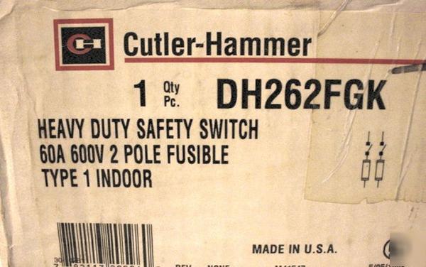 New cutler hammer safety switch disconnect 60 amp n/r 
