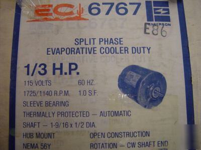 New emerson 6767 evap cooler rated 1/3HP motor brand 