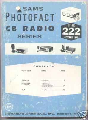 Sams photofact cb radio ser cb-222 president washington