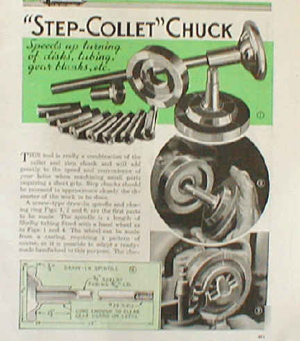 Step collet chuck & drawbar plans for larger work