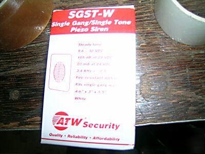 Atw security sgst-w piezo siren single tone single gang