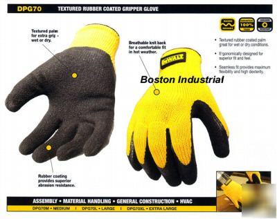 Dewalt rubber coated palm gloves DPG70 1 doz.