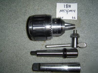 Jacobs 18N super drill chuck MT3 MT4 nice cond. 