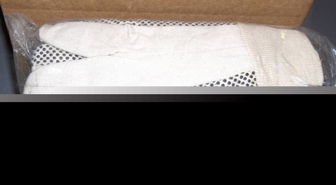 Lot of 36 pairs of cotton gloves with pvc dotted palm