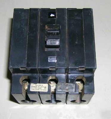 Square d ehb EHB34020 20 amp 3 pole circuit breaker 