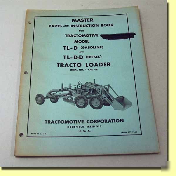 1955 allis chalmers tractomotive tracto loader manual