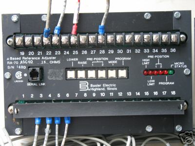 Basler electric static exciter/regulator system