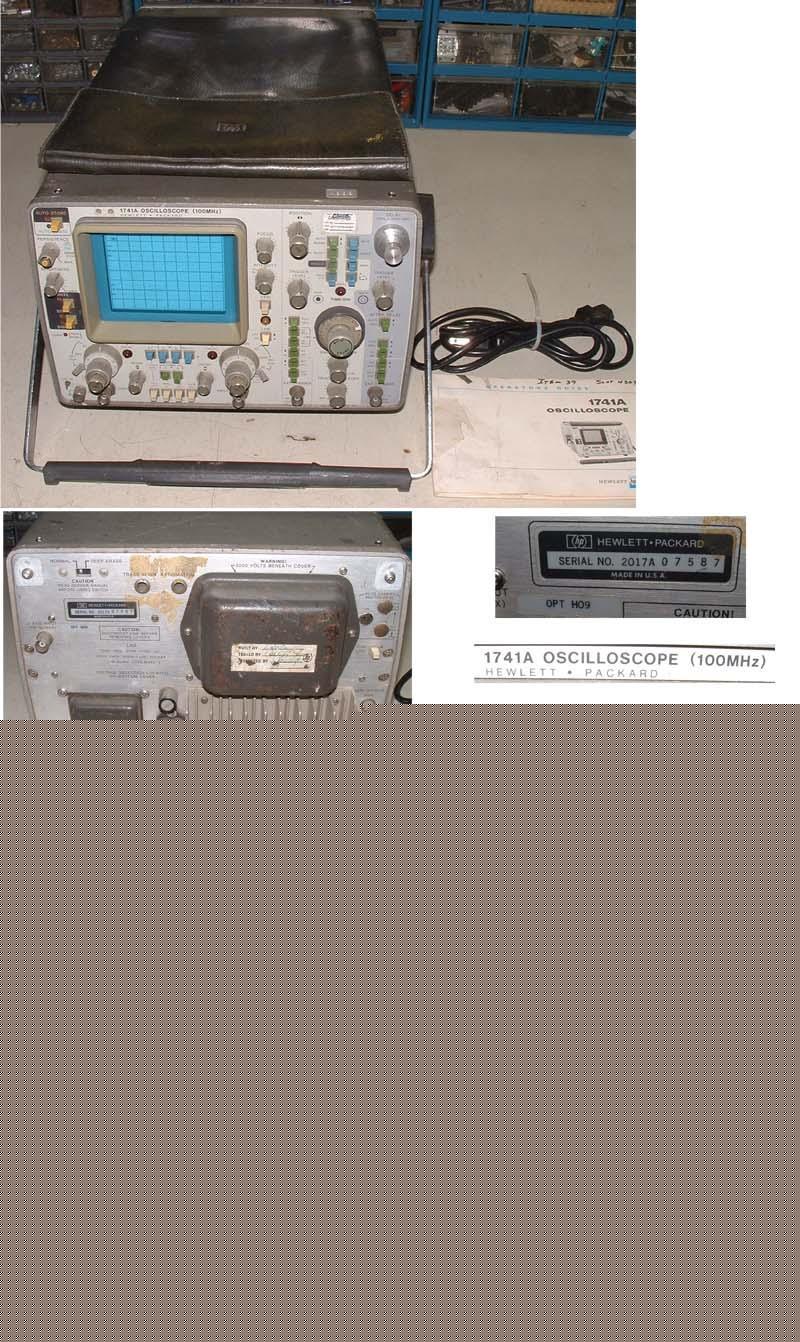 Hp 1741A oscilloscope, 100 mhz, dual channel, storage