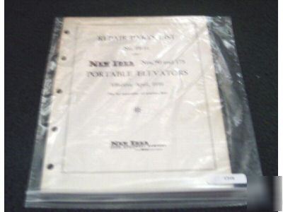 New idea 90 175 portable elevator parts manual 1959