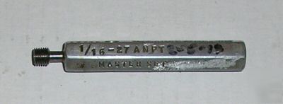 1/16-27 anpt master set plug pipe thread plug gage