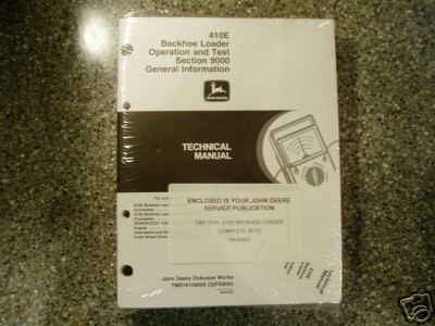 John deere 410E backhoe loader tech manual-complete set