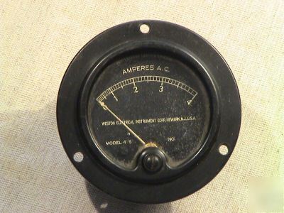 Us navy vintage weston amperes a.c. meter 0-4