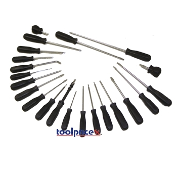 22 pc auto repair screwdriver set w/black square handle