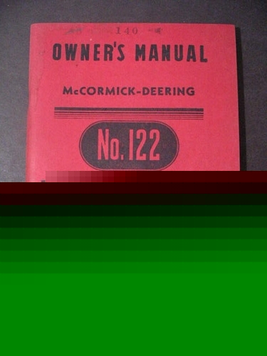 Mccormick deering no 122 harvester thresher manual 1948