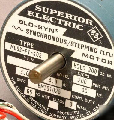 Synchonous stepper motor by superior electric