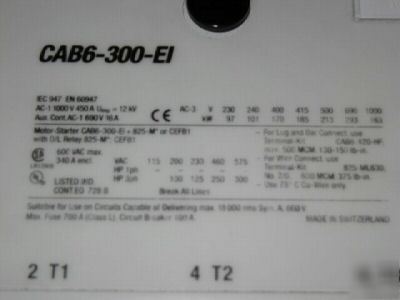 Allen-bradley contractor CAB6-300-ei, 160KW 208/277 vac