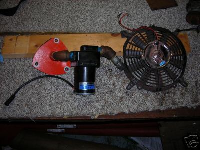 Case dc electric water pump & fan big cubic inch motor