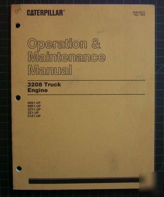 Cat caterpillar 3208 engine operation & maint. manual