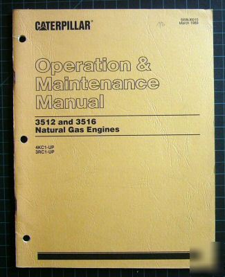 Cat caterpillar 3512 3516 natural gas engines op manual