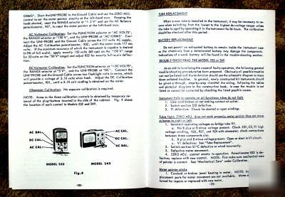 Eico 232 249 vtvm manual (large 8.5X11 inch booklet)