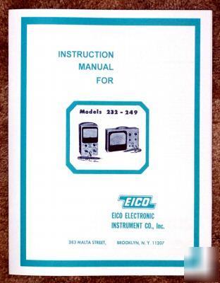 Eico 232 249 vtvm manual (large 8.5X11 inch booklet)