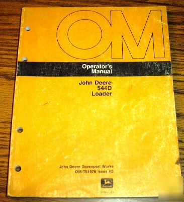 John deere 544D loader operator's manual jd