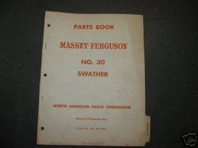 Massey ferguson farm tractor parts manual #30 swather